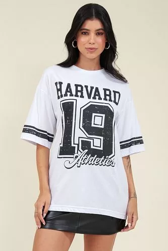 T-SHIRT MEIA MALHA OVERSIZE HARVARD