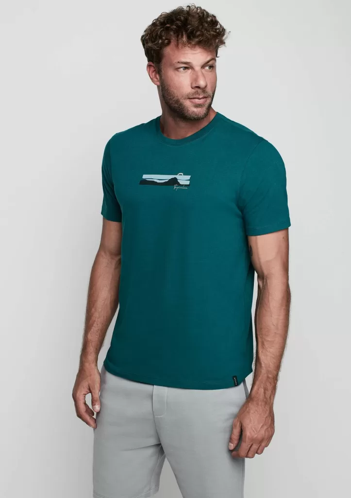 Camiseta Masculina Em Malha Estampada - Verde