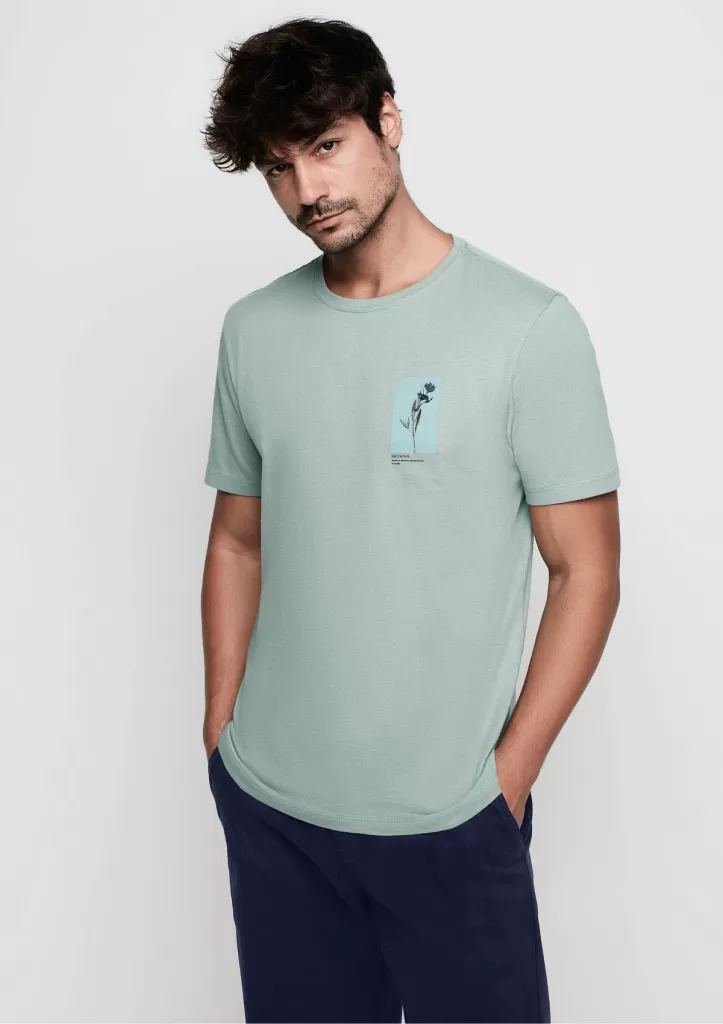 Camiseta Masculina Manga Curta Decote Redondo - Verde