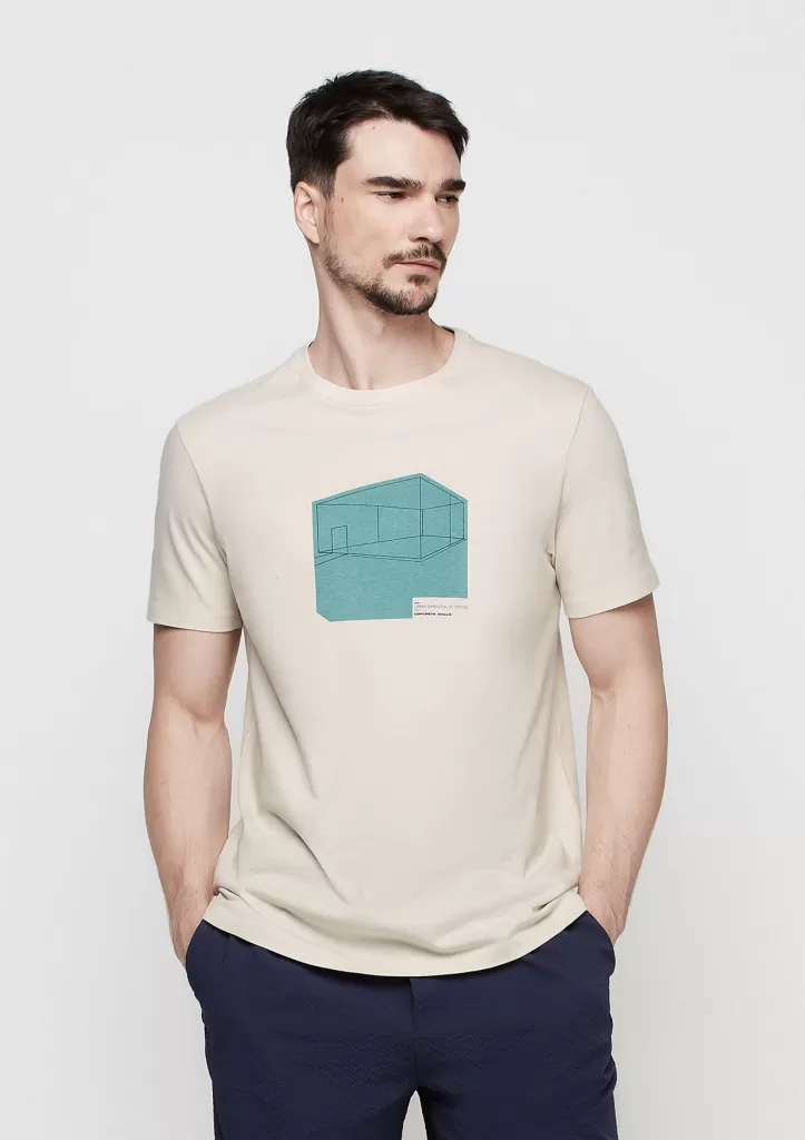 Camiseta Masculina Em Malha Estampada - Marrom