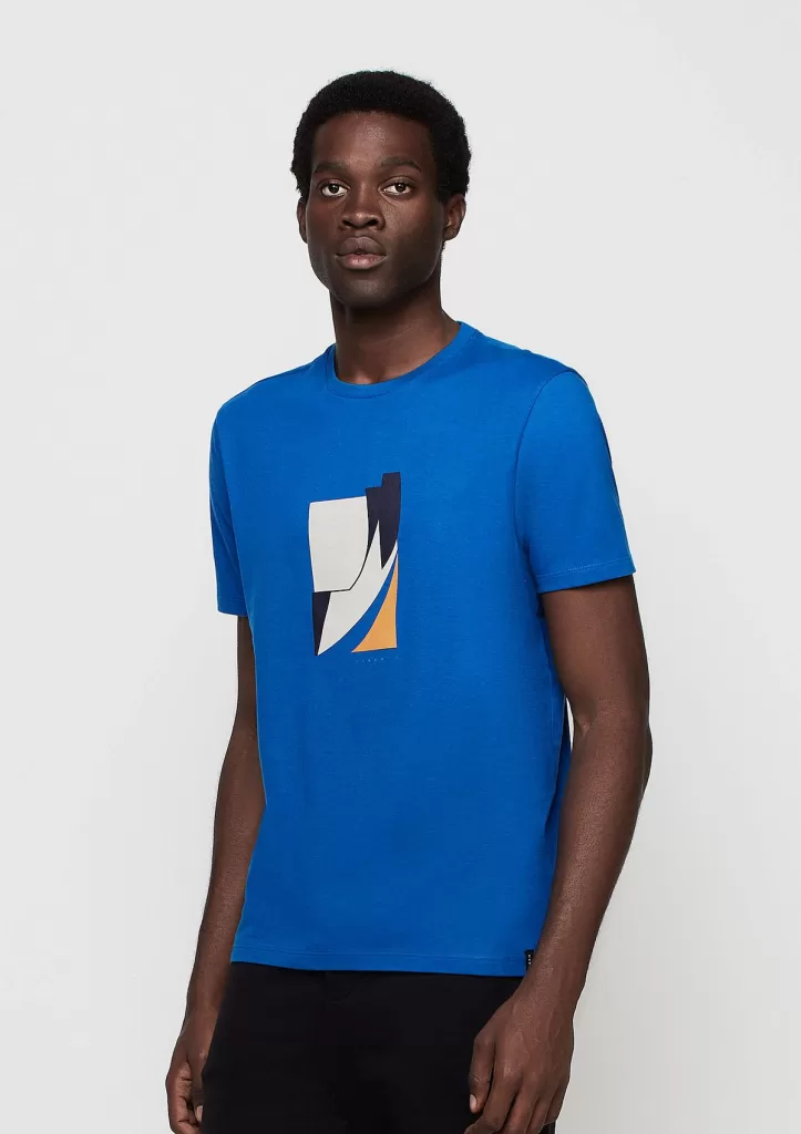 Camiseta Masculina Em Malha Estampada - Azul