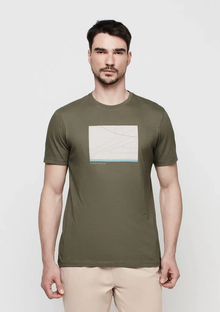 Camiseta Masculina Em Malha Estampada - Verde