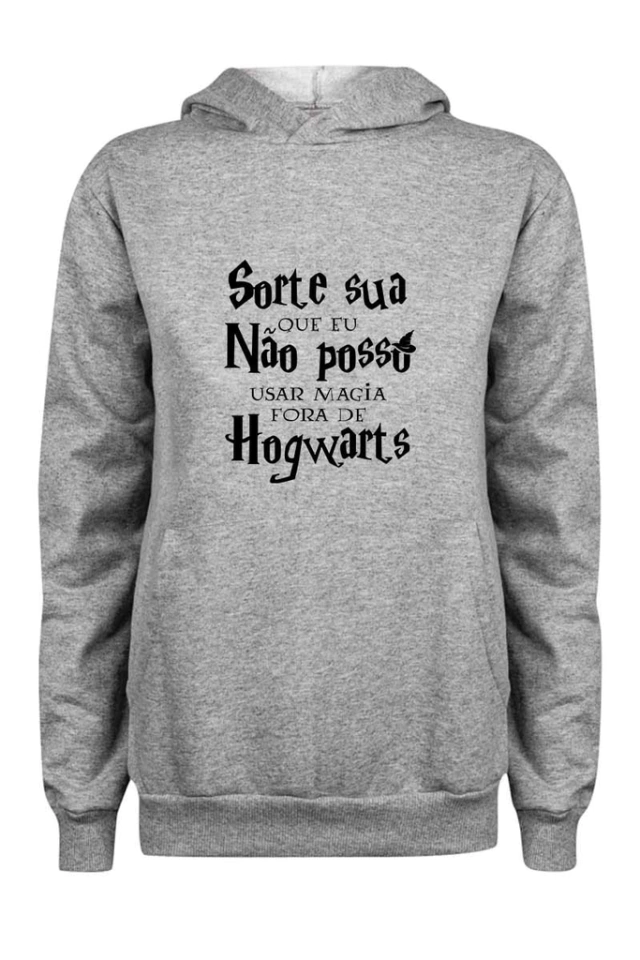 Blusa Moletom Sorte Sua que Eu Não Posso Usar Magia Fora de Hogwarts