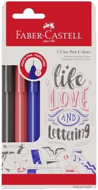 Faber-Castell FINE PEN COLORS - CTL 3 CORES, Modelo: FPB/ES3NZF