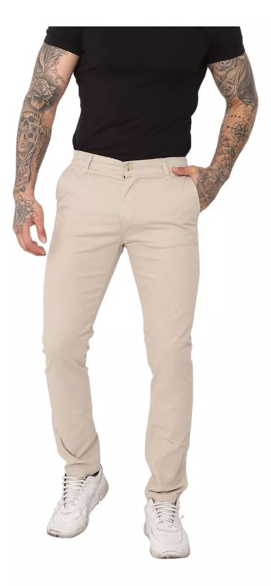 Calça De Sarja Masculina Bolso Faca/embutido C/ Lycra