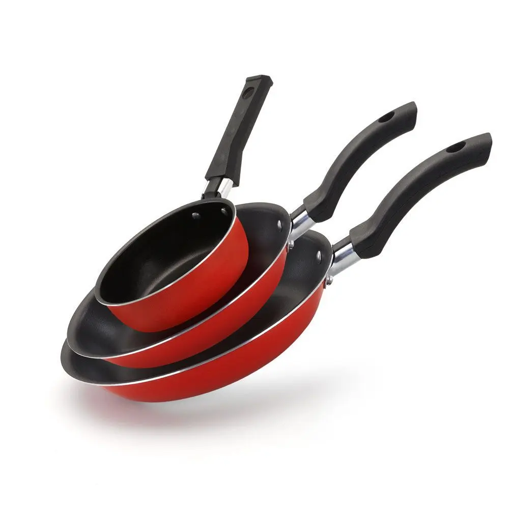 Conjunto De Frigideiras 3 Peças Antiaderente Techflon Nacional - Alumínio Nacional