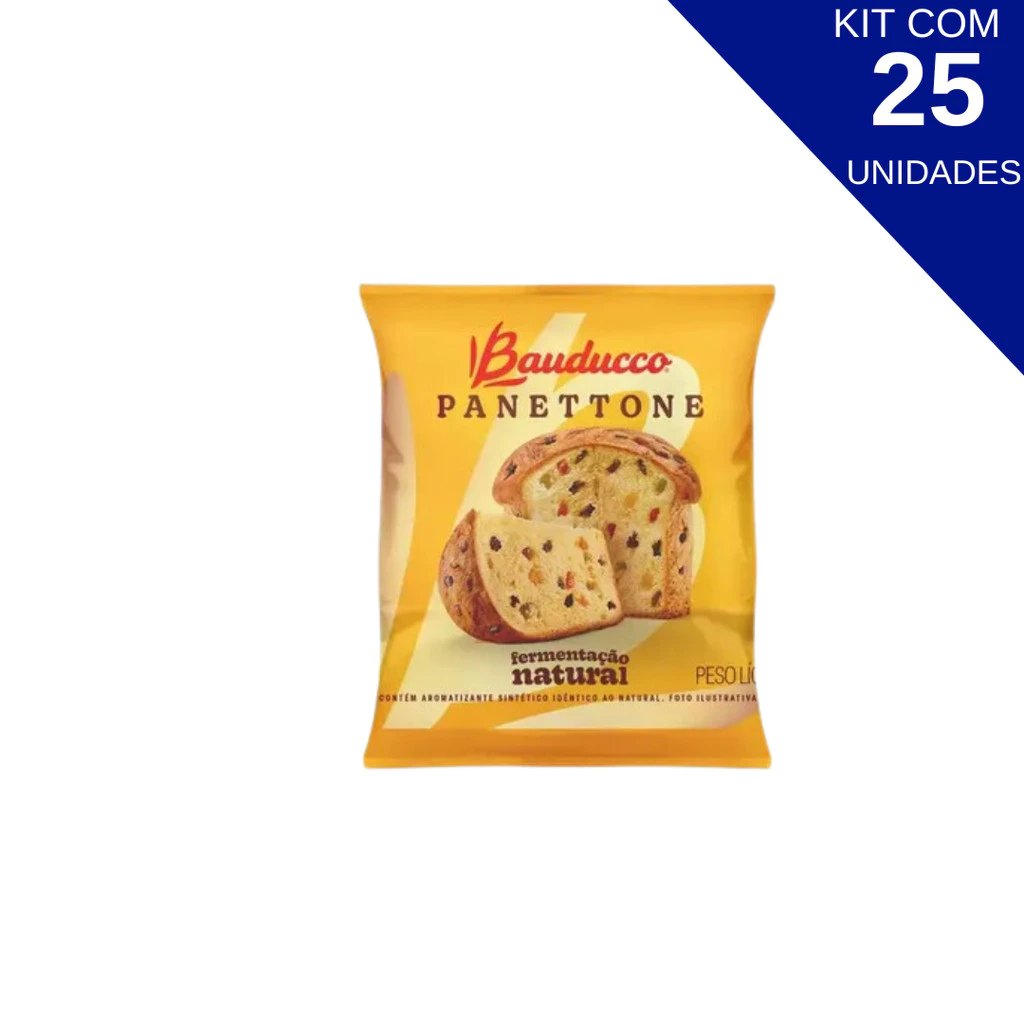 Panetone Bauducco Mini Frutas 25 Unidades de 80g
