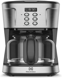 Cafeteira Elétrica Electrolux inox filtro permanente removivel capacidade 1,5L 38 xicaras função timer painel digital desligamento automatico ECM30 127v, cor aço escovado