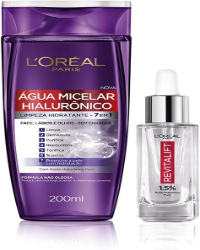 Kit Sérum Preenchedor Anti idade L'Oréal Paris Revitalift, 30ml + Água Micelar Hialurônico, 200ml