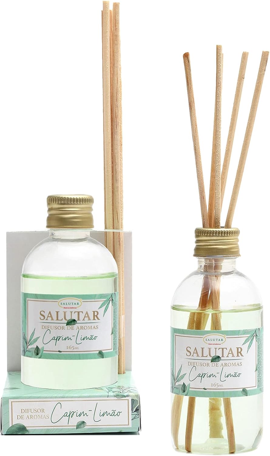 Aromatizador de Ambiente Capim-Limão 165 ml Difusor com 5 Varetas, Salutar