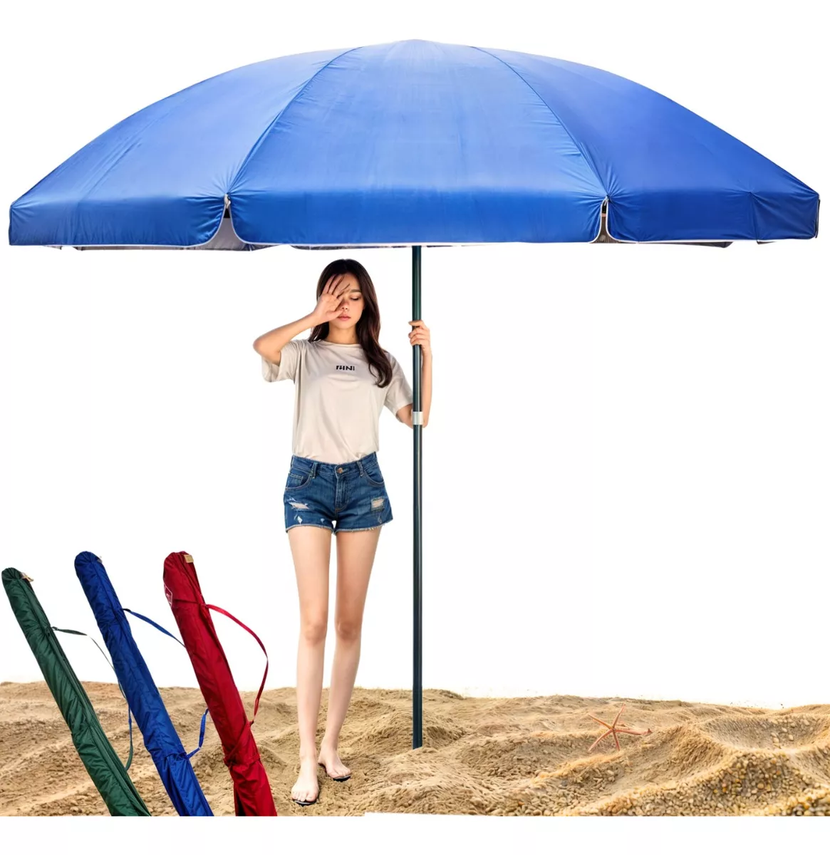 Guarda Sol Gigante 2,40m Uv Praia Piscina Respirável Verão