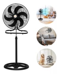 Ventilador Coluna Turbo 6 Pás Diâmetro 50cm Ajustável 3 Em 1