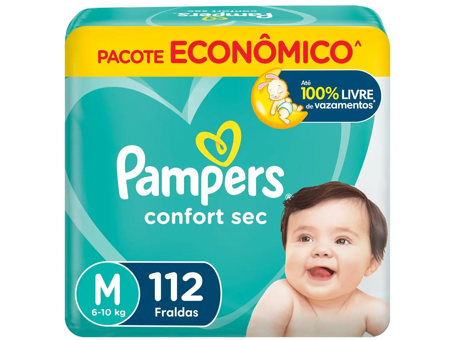 Fralda Pampers ConfortSec Tam. M 6 a 10Kg - 112 Unidades