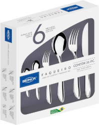 Faqueiro Lyon, 36 peças, Aço Inox, Brinox