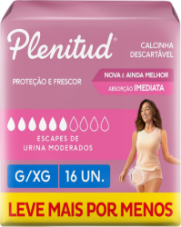 Plenitud Roupa Íntima Active Mulher, 16 unidades - G/XG - Leve 16 Pague 15