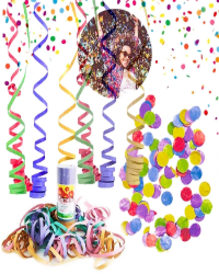 Kit Carnaval Serpentinas + Confetes Coloridos Festa Folia