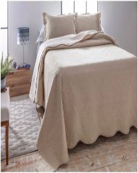 Colcha Casal Jolitex Ultrasonic Dyuri Bege Pastel 3 Peças