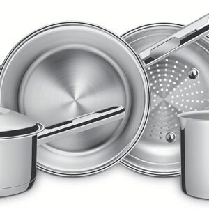 Achadinho do dia 19/11 Jogo de Panelas Tramontina Solar em Aço Inox com Fundo Triplo e Tampas de Inox 6 Peças