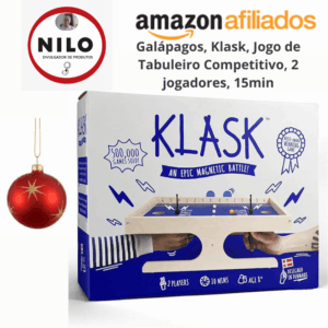 Achadinho do dia 30/11 Galápagos, Klask, Jogo de Tabuleiro Competitivo, 2 jogadores, 15min
