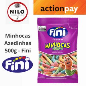 Achadinho do dia 26/11 Minhocas Azedinhas 500g - Fini