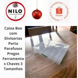 Achadinho do dia 08/12 Caixa Box com Divisorias Porta Parafusos Pregos Ferramentas Chaves 3 Tamanhos
