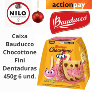Achadinho do dia 07/12 Caixa Bauducco Chocottone Fini Dentaduras 450g 6 und.