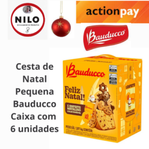 Achadinho do dia 10/12 Cesta de Natal Pequena Bauducco | Caixa com 6 unidades