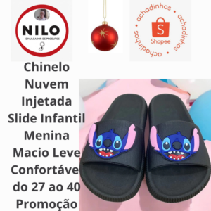 Achadinho do dia 04/12 Chinelo Nuvem Injetada Slide Infantil Menina Macio Leve Confortável do 27 ao 40 Promoção